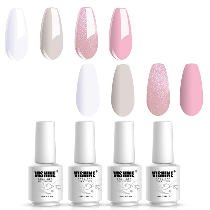 Vishine Nail Art UV LED Lamp Gel Polish Long-lasting Manicure Kit 4 Colors Set C183 - Image 4